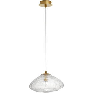 Lampa wisząca szklana glamour Crushed 26cm przeźroczysty / mosiądz