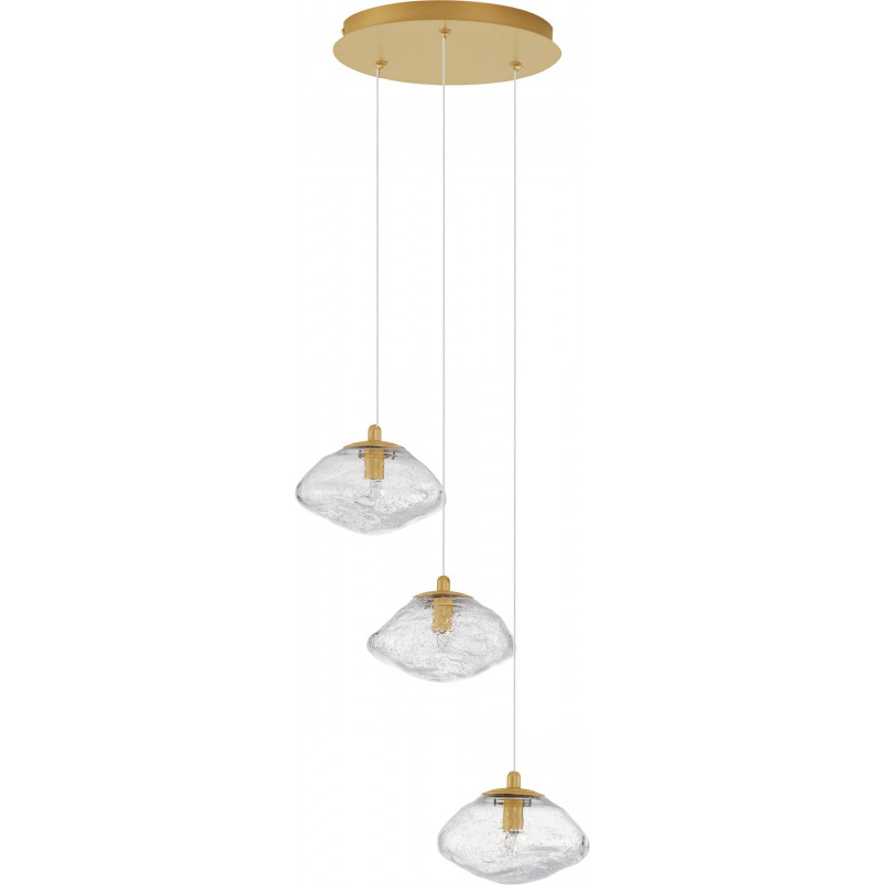 Lampa Wisząca Glamour Crushed III - Szkło, Mosiądz | Decolab24