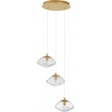 Lampa Wisząca Glamour Crushed III - Szkło, Mosiądz | Decolab24
