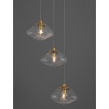 Lampa Wisząca Glamour Crushed III - Szkło, Mosiądz | Decolab24
