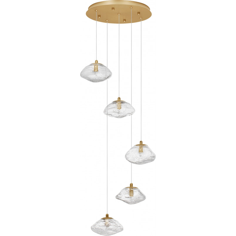 Lampa Wisząca Glamour Crushed - Szkło Mosiądz | Decolab24
