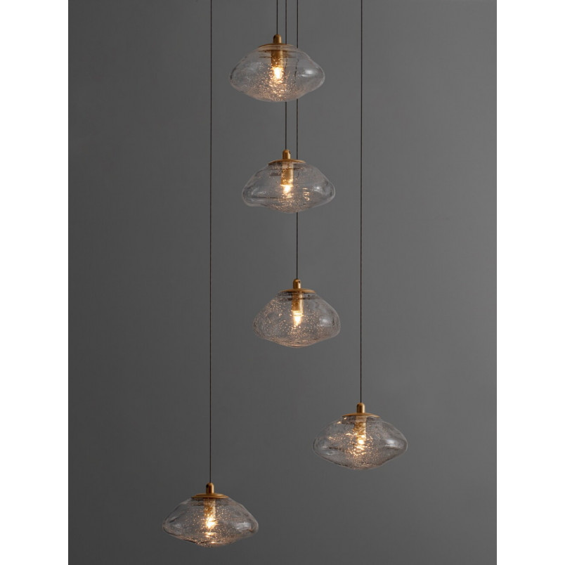 Lampa Wisząca Glamour Crushed - Szkło Mosiądz | Decolab24