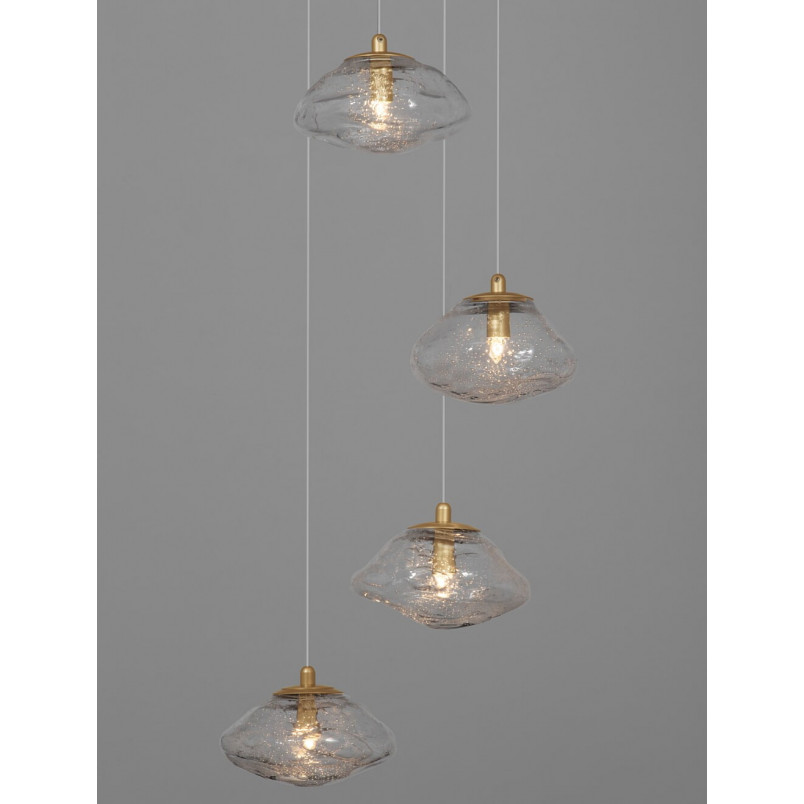 Lampa Wisząca Glamour Crushed - Szkło Mosiądz | Decolab24