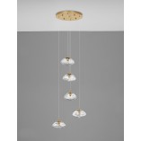 Lampa Wisząca Glamour Crushed - Szkło Mosiądz | Decolab24