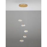 Lampa Wisząca Glamour Crushed - Szkło Mosiądz | Decolab24