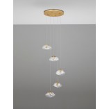 Lampa Wisząca Glamour Crushed - Szkło Mosiądz | Decolab24