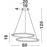 Lampa Wisząca Glamour Trish LED Złota | Decolab24