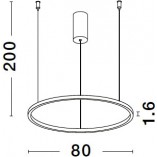Lampa wisząca nowoczesna okrągła Cirkel LED 80cm szczotkowane złoto