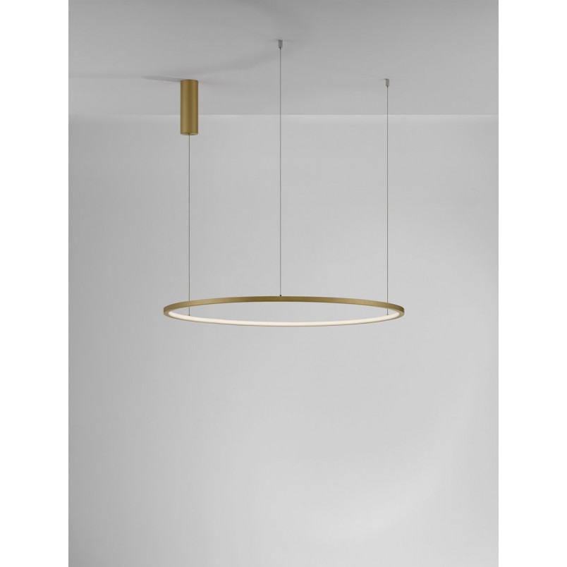 Lampa wisząca nowoczesna okrągła Cirkel LED 80cm szczotkowane złoto