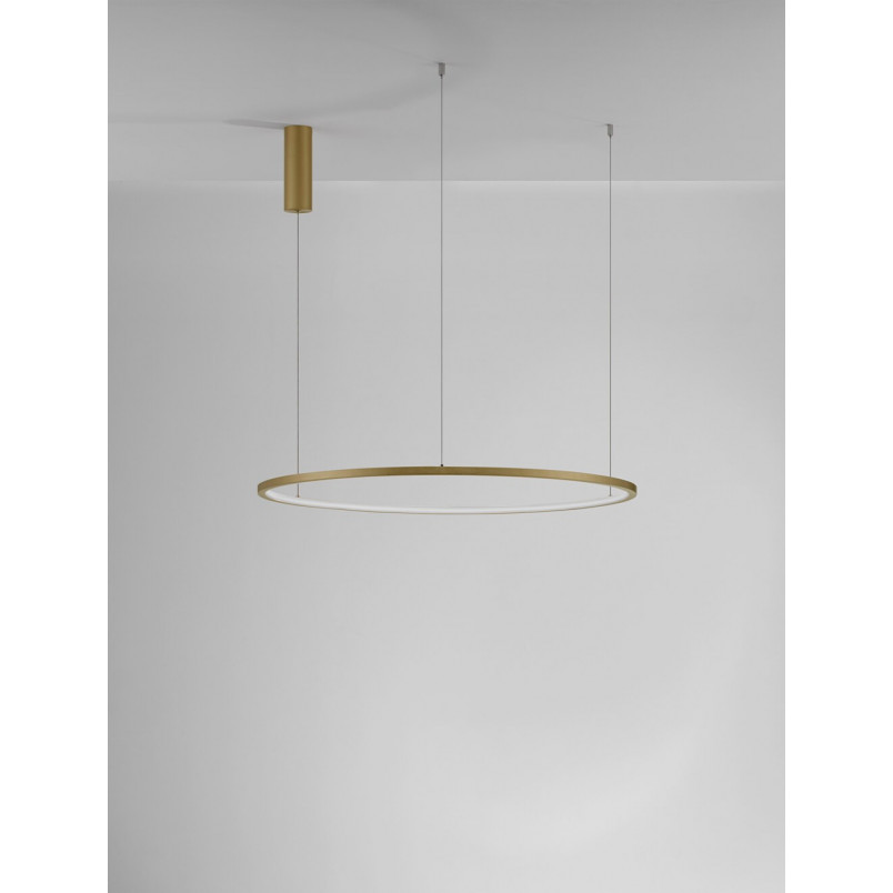 Lampa wisząca nowoczesna okrągła Cirkel LED 80cm szczotkowane złoto