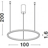 Lampa wisząca nowoczesna okrągła Cirkel LED 100cm szczotkowane złoto