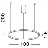 Lampa wisząca LED Cirkel | Nowoczesny design, 100cm