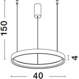 Lampa wisząca LED Bunder | Czarna, 40cm | Decolab24