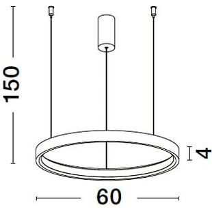 Lampa wisząca okrągła Bunder LED 60cm czarna