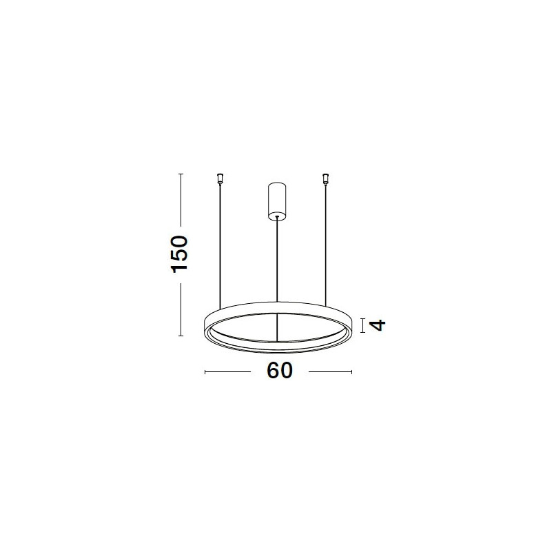 Lampa wisząca okrągła Bunder LED 60cm czarna