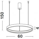 Lampa wisząca okrągła Bunder LED 60cm czarna