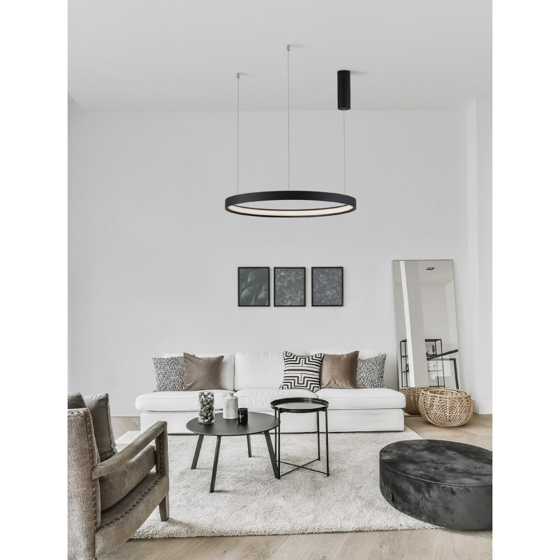 Lampa wisząca okrągła Bunder LED 60cm czarna