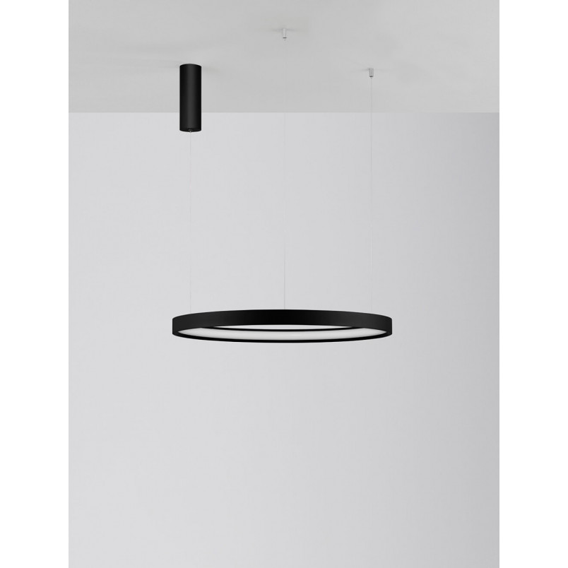 Lampa wisząca okrągła Bunder LED 60cm czarna