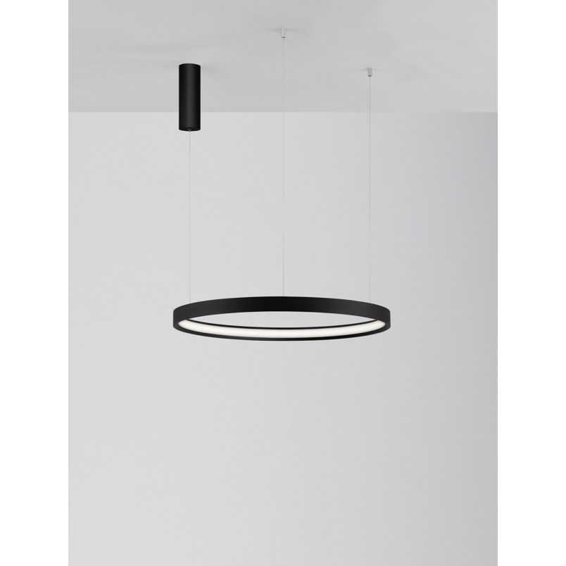 Lampa wisząca okrągła Bunder LED 60cm czarna