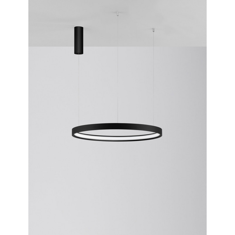 Lampa wisząca okrągła Bunder LED 60cm czarna