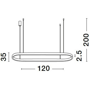 Lampa wisząca LED Ovalis 120cm biała | Decolab24