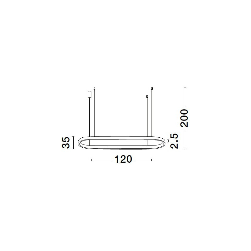 Lampa wisząca LED Ovalis 120cm biała | Decolab24