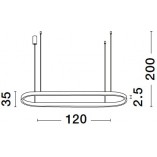 Lampa wisząca LED Ovalis 120cm biała | Decolab24