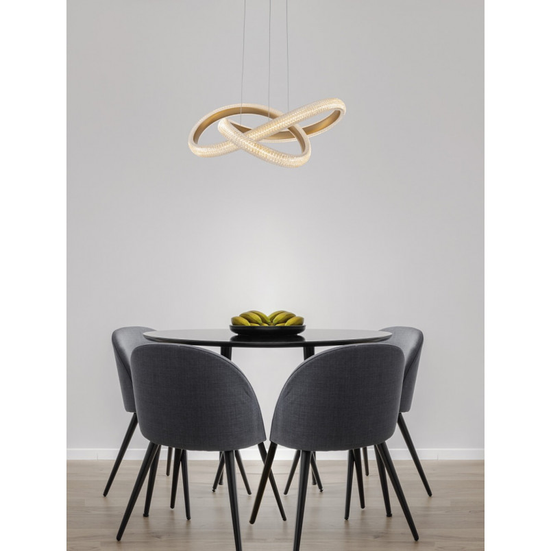 Lampa wisząca glamour mosiężna z kryształkami | Decolab24