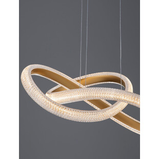 Lampa wisząca glamour mosiężna z kryształkami | Decolab24