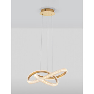 Lampa wisząca glamour z kryształkami Sando LED 52,5cm mosiężna