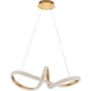 Lampa wisząca glamour z kryształkami Sando LED 75,5cm mosiężna