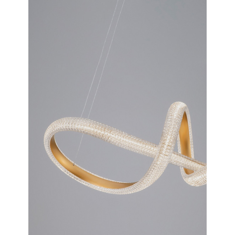 Lampa wisząca glamour mosiężna z kryształkami Sando LED | Decolab24