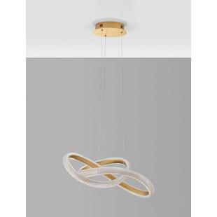 Lampa wisząca glamour mosiężna z kryształkami | Decolab24