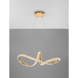 Lampa wisząca glamour mosiężna z kryształkami Sando LED | Decolab24