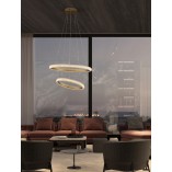 Lampa wisząca glamour mosiądz z kryształkami | Decolab24