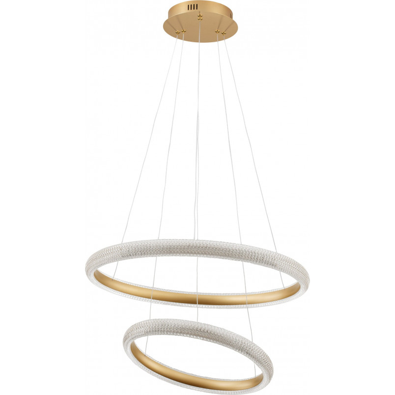 Lampa wisząca glamour mosiądz z kryształkami | Decolab24