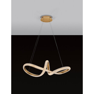 Lampa wisząca glamour mosiężna z kryształkami Sando LED | Decolab24