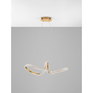 Lampa wisząca glamour mosiężna z kryształkami Sando LED | Decolab24
