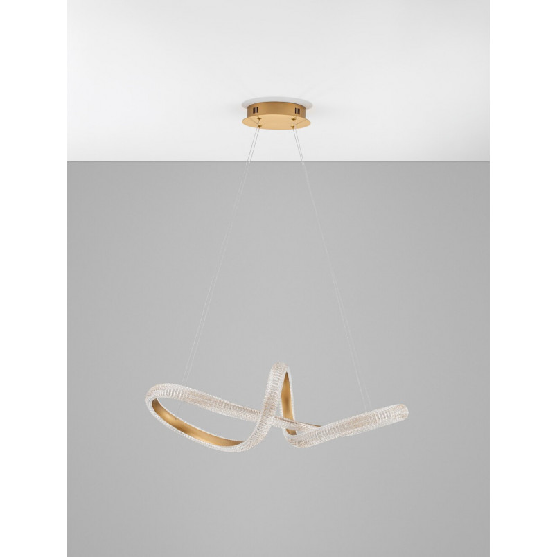Lampa wisząca glamour mosiężna z kryształkami Sando LED | Decolab24