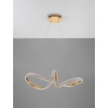 Lampa wisząca glamour mosiężna z kryształkami Sando LED | Decolab24