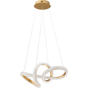 Lampa wisząca glamour z kryształkami Sando LED 75,5cm mosiężna
