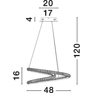 Lampa Wisząca Bueno LED Czarna z Kryształkami | Decolab24