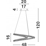 Lampa Wisząca Bueno LED Czarna z Kryształkami | Decolab24