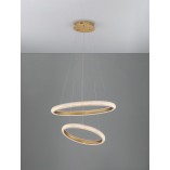 Lampa wisząca glamour mosiądz z kryształkami | Decolab24
