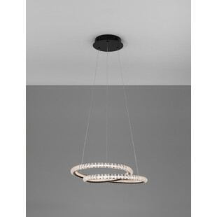 Lampa Wisząca Bueno LED Czarna z Kryształkami | Decolab24