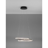 Lampa Wisząca Bueno LED Czarna z Kryształkami | Decolab24