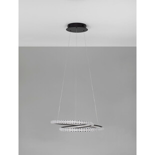 Lampa Wisząca Bueno LED Czarna z Kryształkami | Decolab24