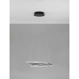 Lampa Wisząca Bueno LED Czarna z Kryształkami | Decolab24