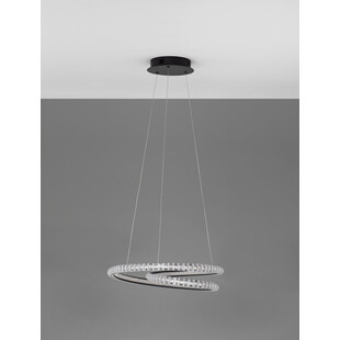 Lampa Wisząca Bueno LED Czarna z Kryształkami | Decolab24