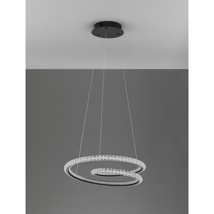 Lampa Wisząca Bueno LED Czarna z Kryształkami | Decolab24